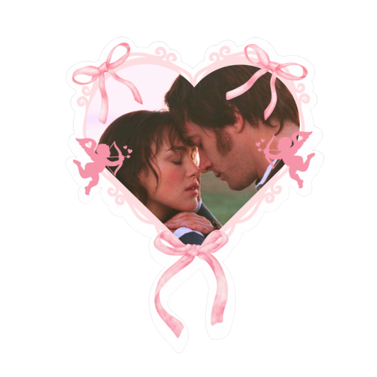 Pride and Prejudice heart sticker